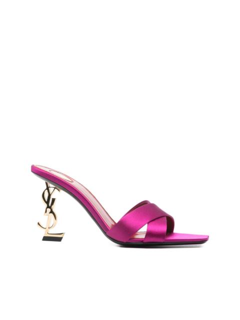 SAINT LAURENT criss-cross logo heel sandals