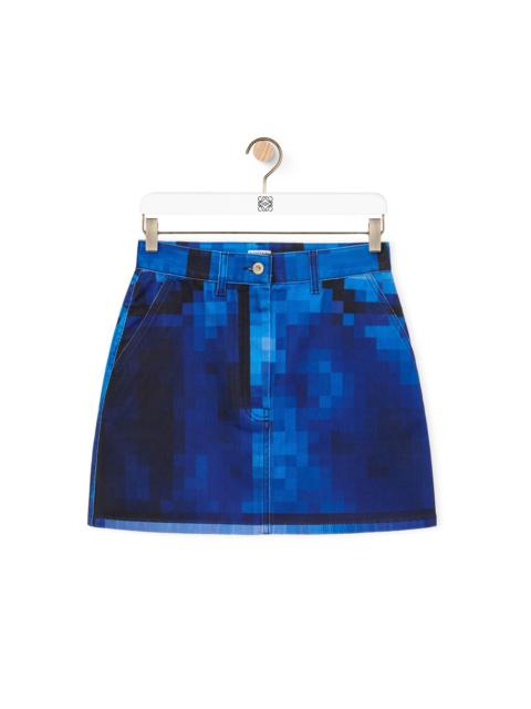 Loewe Pixelated mini skirt in denim