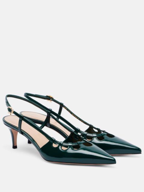 Gianvito Rossi 55 patent leather slingback pumps