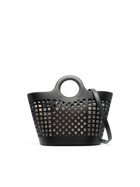 cut-out leather tote bag