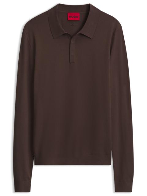HUGO SLIM-FIT KNIT POLO WITH REVERSE LOGO