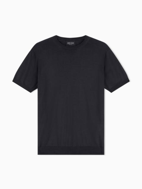 GIORGIO ARMANI Silk and cotton crew-neck jumper