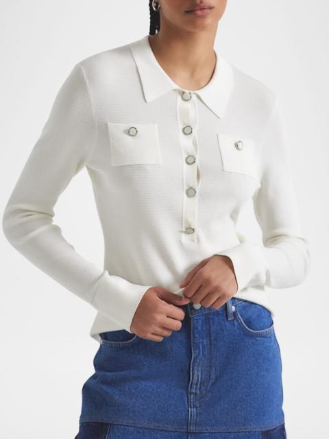 DEREK LAM 10 CROSBY Pansy Henley Top