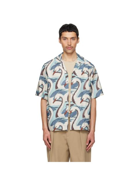 Paul Smith Multicolor 'Swan' Print S/S Regular Fit Shirt