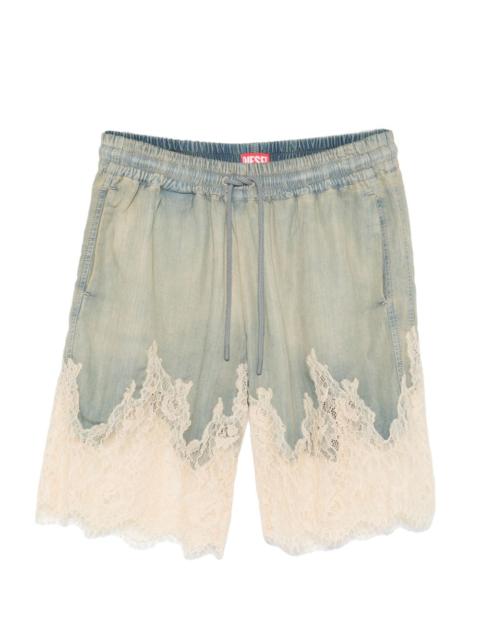 Diesel De-Malkia-S lace drawstring shorts