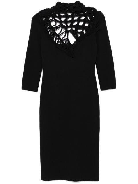 Roberto Cavalli open-knit detailed midi dress