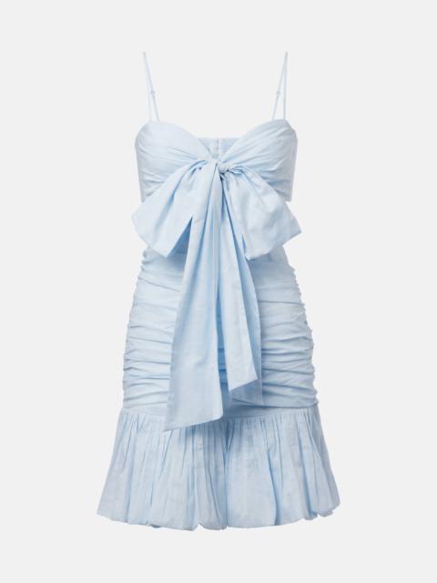 Rhiannon bow-detail cotton minidress