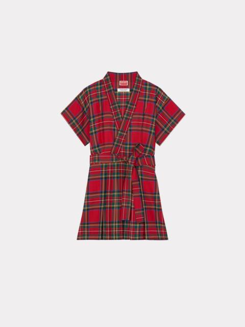 KENZO Short checked kimono dress