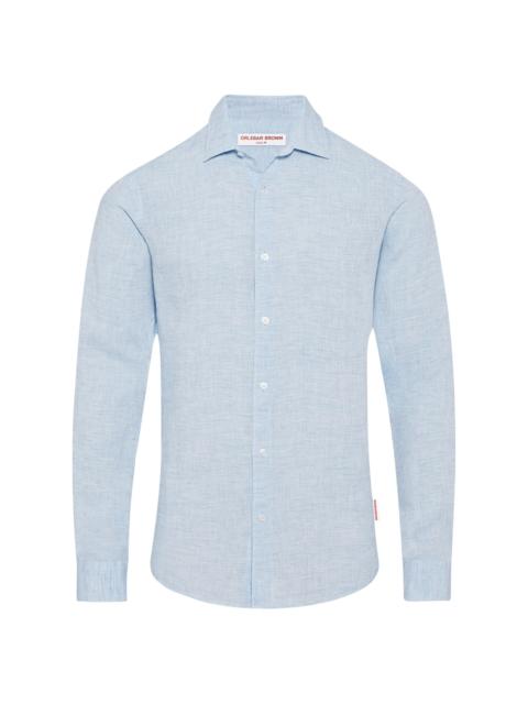 ORLEBAR BROWN Men's Giles Linen Button-Front Sport Shirt - Pale Blue