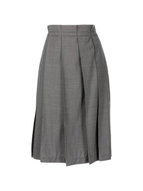 bead-embellished pleated midi skirt