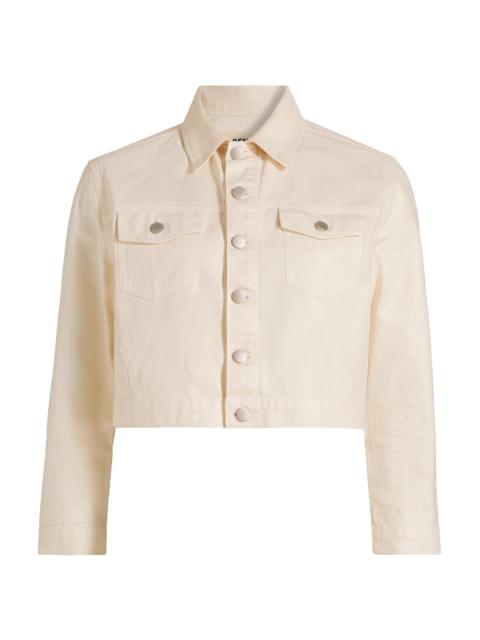L'AGENCE Women's Koda Coated Denim Crop Jacket - French Vanilla Coated