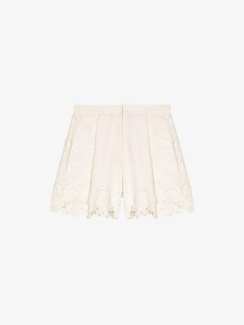 maje Embroidered-Trim Mid-Rise Woven Shorts