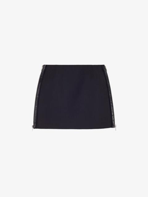 Givenchy MINI SKIRT IN WOOL AND MOHAIR WITH ZIPS