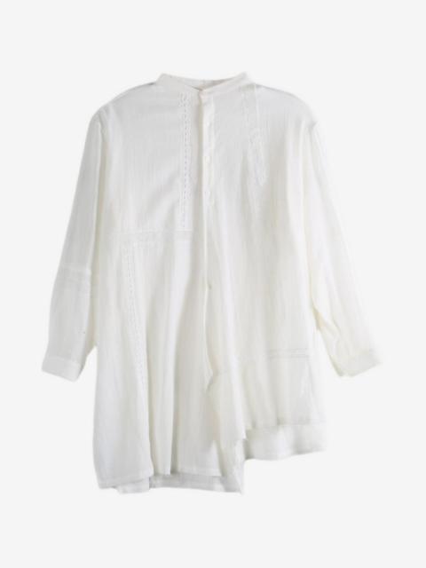 Y's lace-trim asymmetric shirt