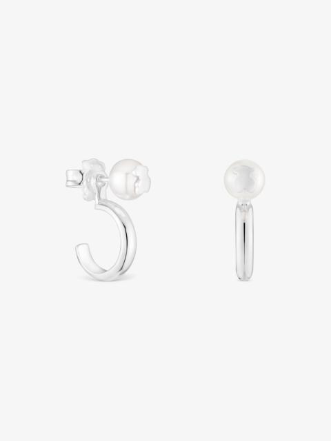 TOUS Silver and cultured pearl Hoop earrings TOUS Icon Pearl