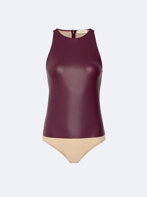 LAPOINTE Stretch Faux Leather Bodysuit