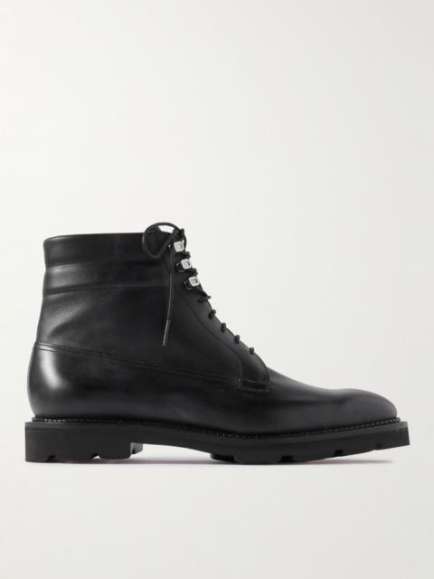 John Lobb Alder Burnished-Leather Boots Black
