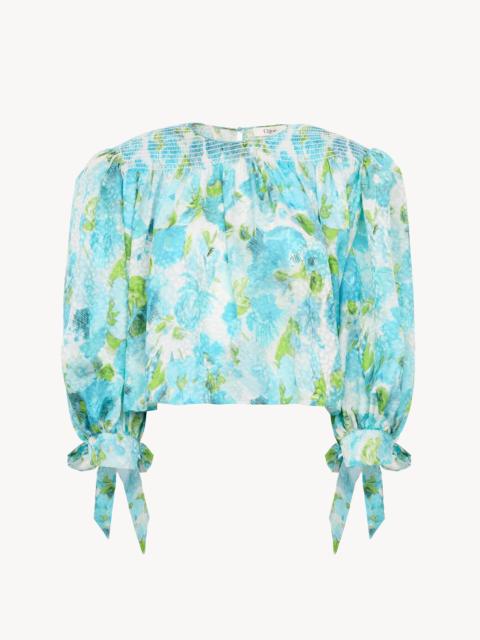 Chloé GATHERED CROPPED TOP IN SILK JACQUARD