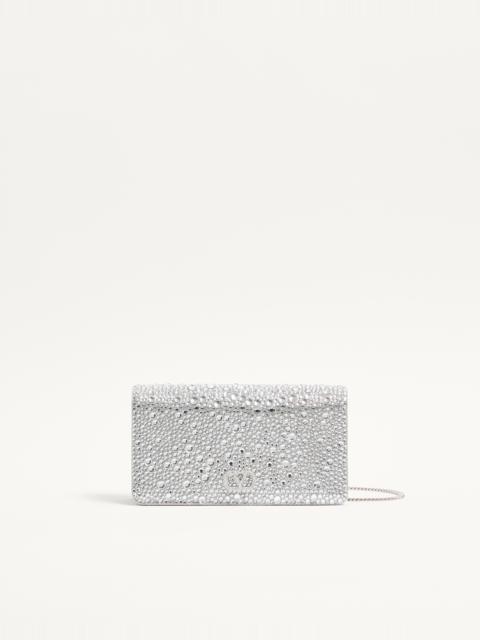 Valentino MINI VLOGO SIGNATURE CROSSBODY BAG WITH SPARKLING EMBROIDERY