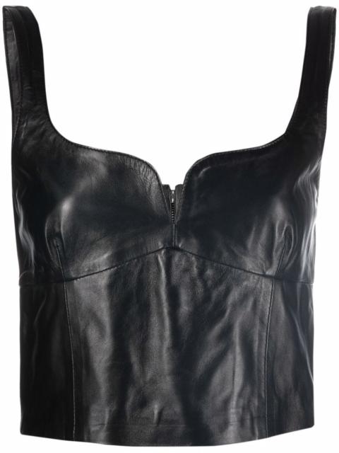MANOKHI cropped leather vest