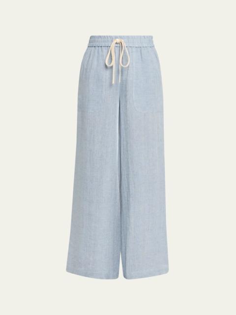 Main St. Washed Hemp Denim Wide-Leg Pants