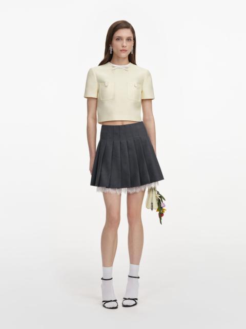 self-portrait Yellow Taffeta Top