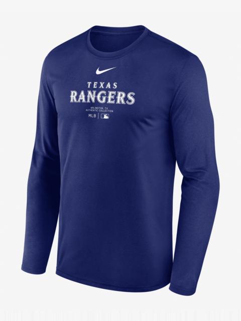 Texas Rangers Authentic Collection Practice Nike Men's Dri-FIT MLB Long-Sleeve T-Shirt