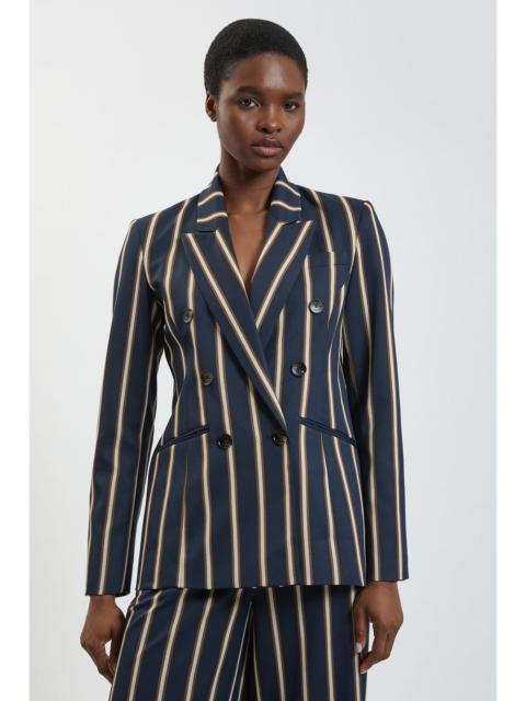 KAREN MILLEN Stripe Double Breasted Tailored Jacket