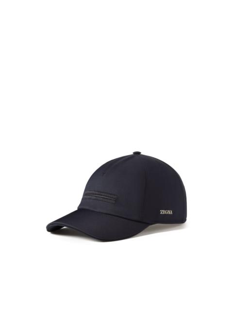 ZEGNA navy blue microfiber Motorin baseball cap