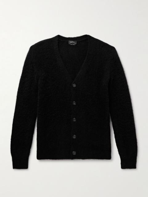 A.P.C. Davis Brushed Alpaca-Blend Cardigan Black