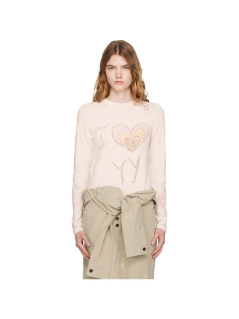 OPEN YY Off-White Beaded 'I LOVE YY' T-shirt