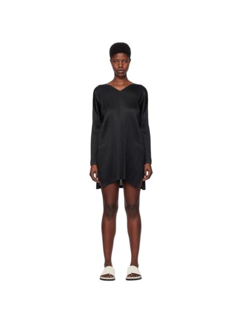 Pleats Please Issey Miyake Black Monthly Colors December Minidress