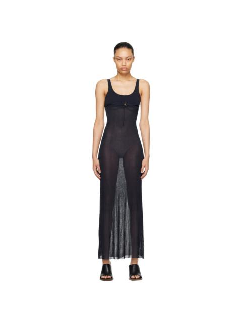 JACQUEMUS Navy Le Chouchou 'La Robe Maille Oranger' Maxi Dress