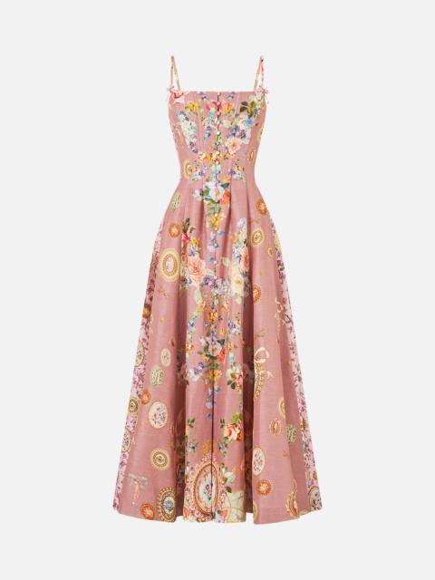 CAMILLA CORSET DRESS WITH LONG FLARED SKIRT CHAMBER OF BLOOMS