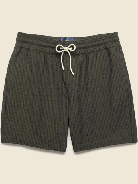 Portuguese Flannel 7" Seersucker Shorts - Olive