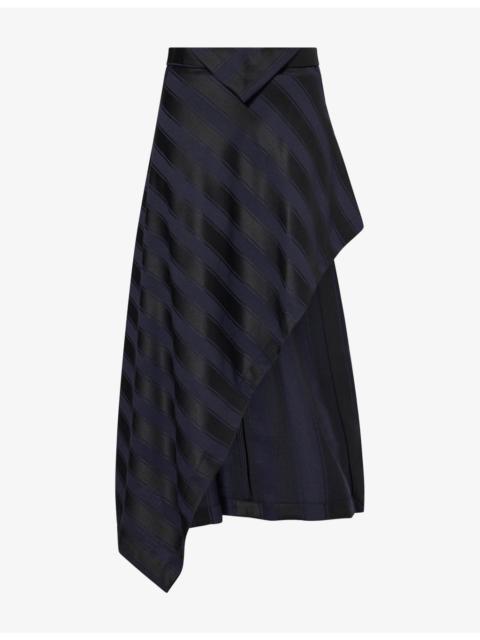 Vivienne Westwood Cassandra Striped Wool Midi Skirt