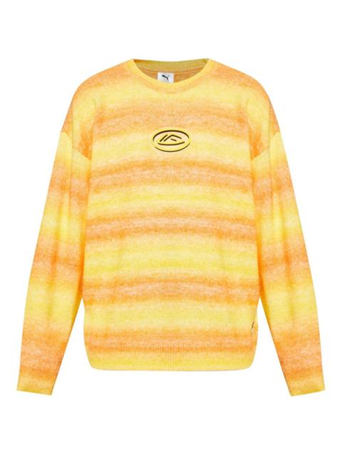 ombre-effect logo-patch sweater