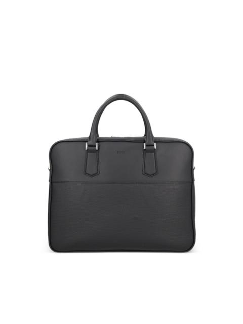 BOSS textured top-handle tote bag