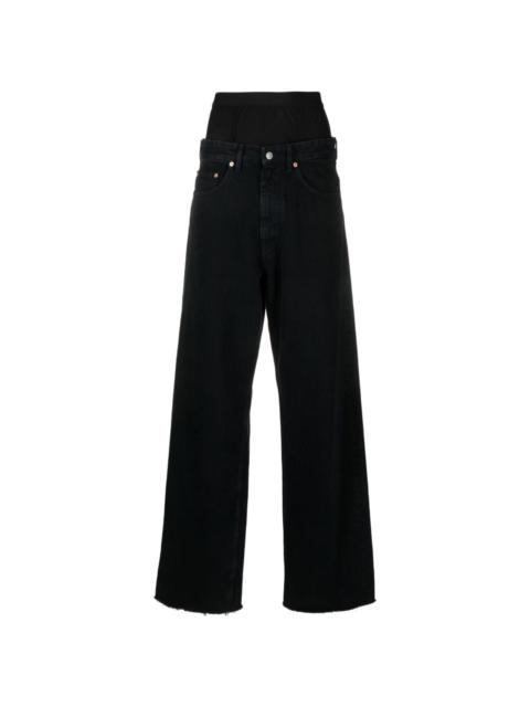 MM6 Maison Margiela single-stitch double-waist wide-leg jeans