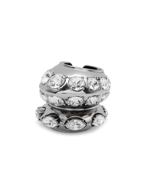 Crystal-embellished chunky ring