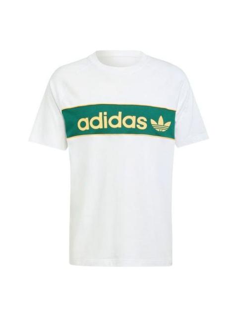 adidas originals Archive Tee 'White Green' IU0198