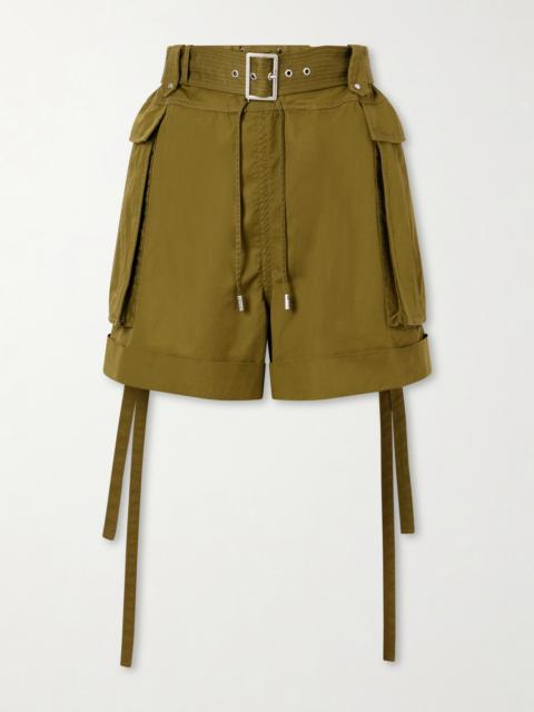Alexander McQueen Belted Cotton-twill Shorts