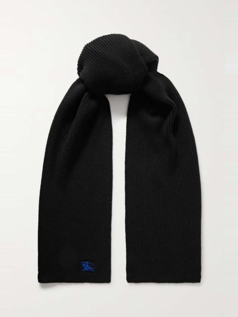 Embroidered cashmere scarf