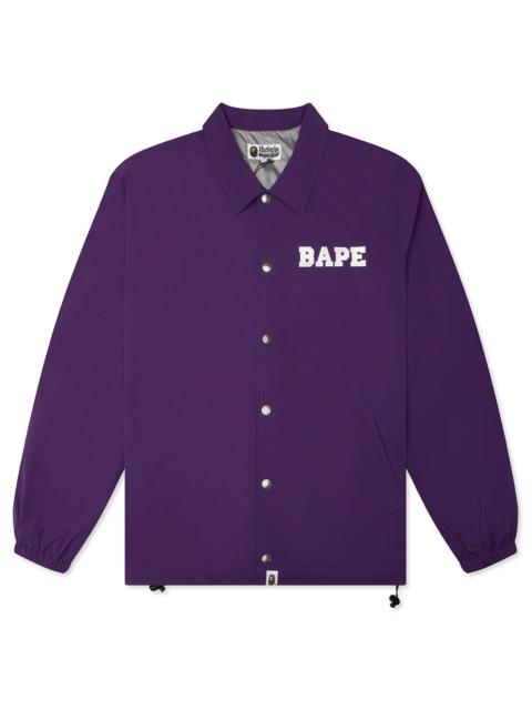 A BATHING APE® COLLEGE COACH JACKET - PURPLE