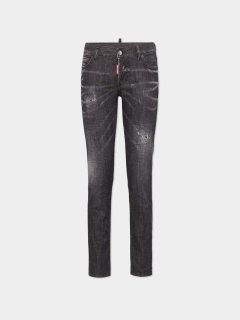 DSQUARED2 BLACK EASY WASH MEDIUM WAIST JENNIFER JEANS