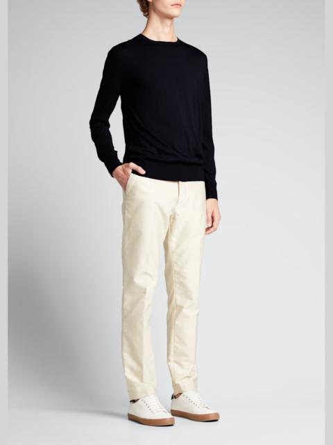 Loro Piana Men's Girocollo Wool Crewneck Sweater