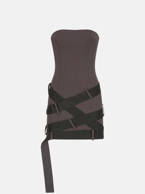 THE ATTICO DARK BROWN MINI DRESS