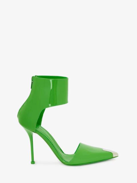 Alexander McQueen Women's Harness Punk Pump in Acid Green/silver