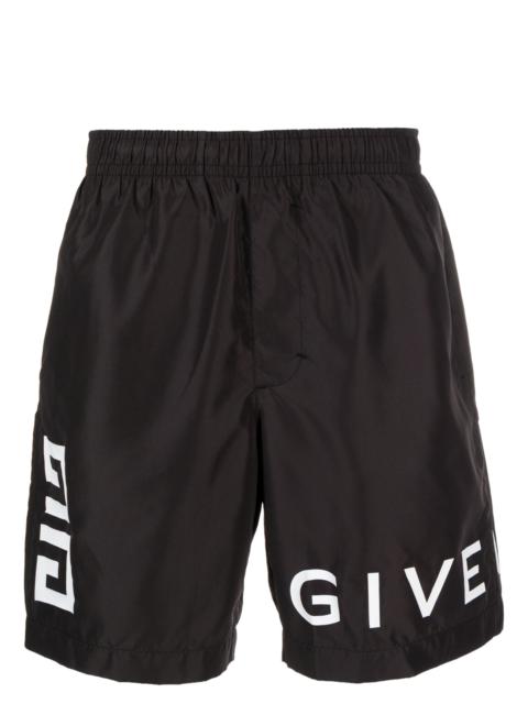 black logo-print swim shorts