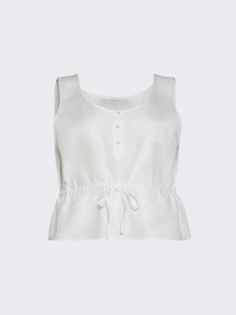 Miu Miu Poplin Top Bianco